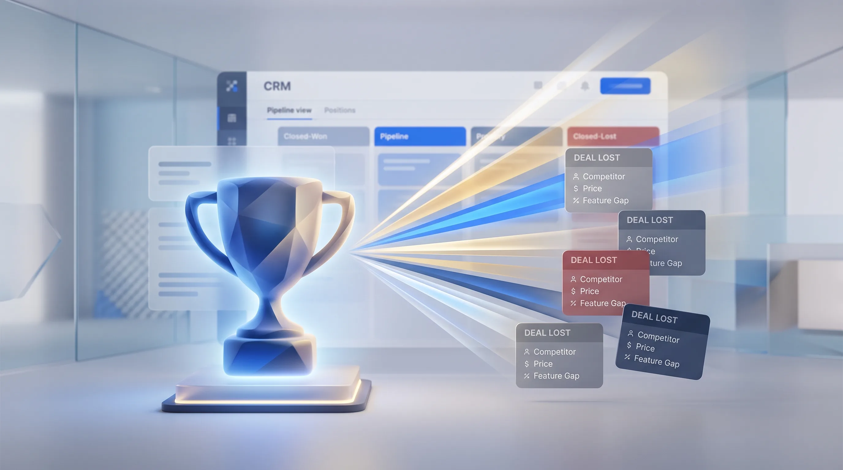 Win-Loss CRM Workflow Close Felder Interview Review Aktion